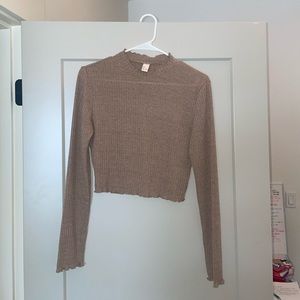 Perfect condition, size large , light brown, scalloped long sleeve